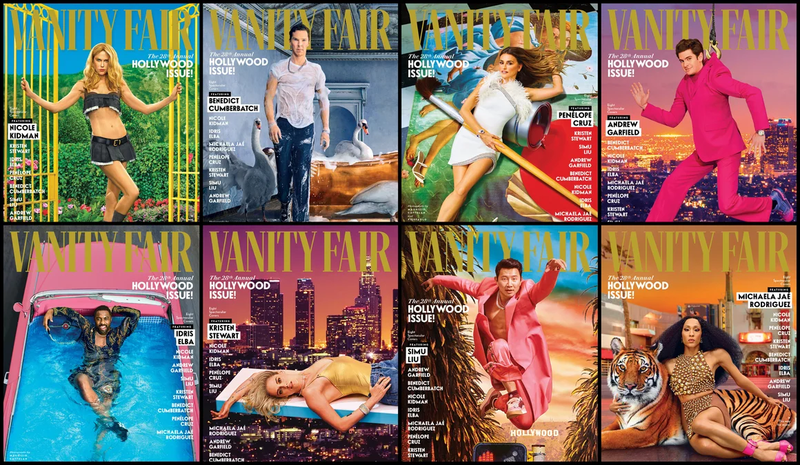 Холивудският брой на Vanity Fair: 200 чифта обувки, 100 костюма и... 4 лебеда в банята на Къмбърбач