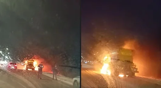 Снегорин се запали в движение на Северната тангента в София 