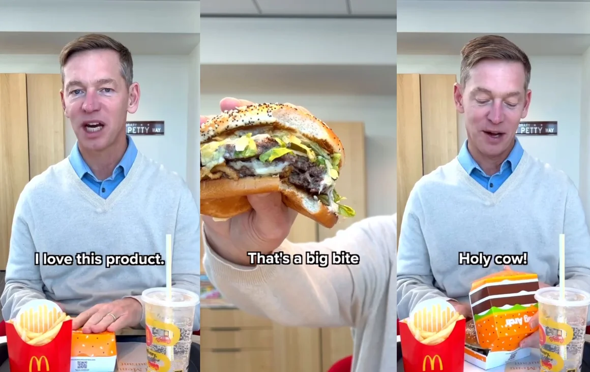 Дори McDonald's се шегува с директора си, който не смее да преглътне бургера Big Arch