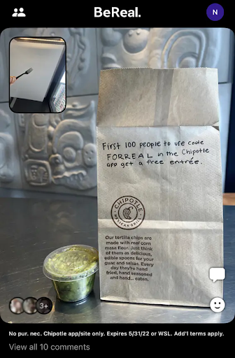 BeReal реклама на Chipotle